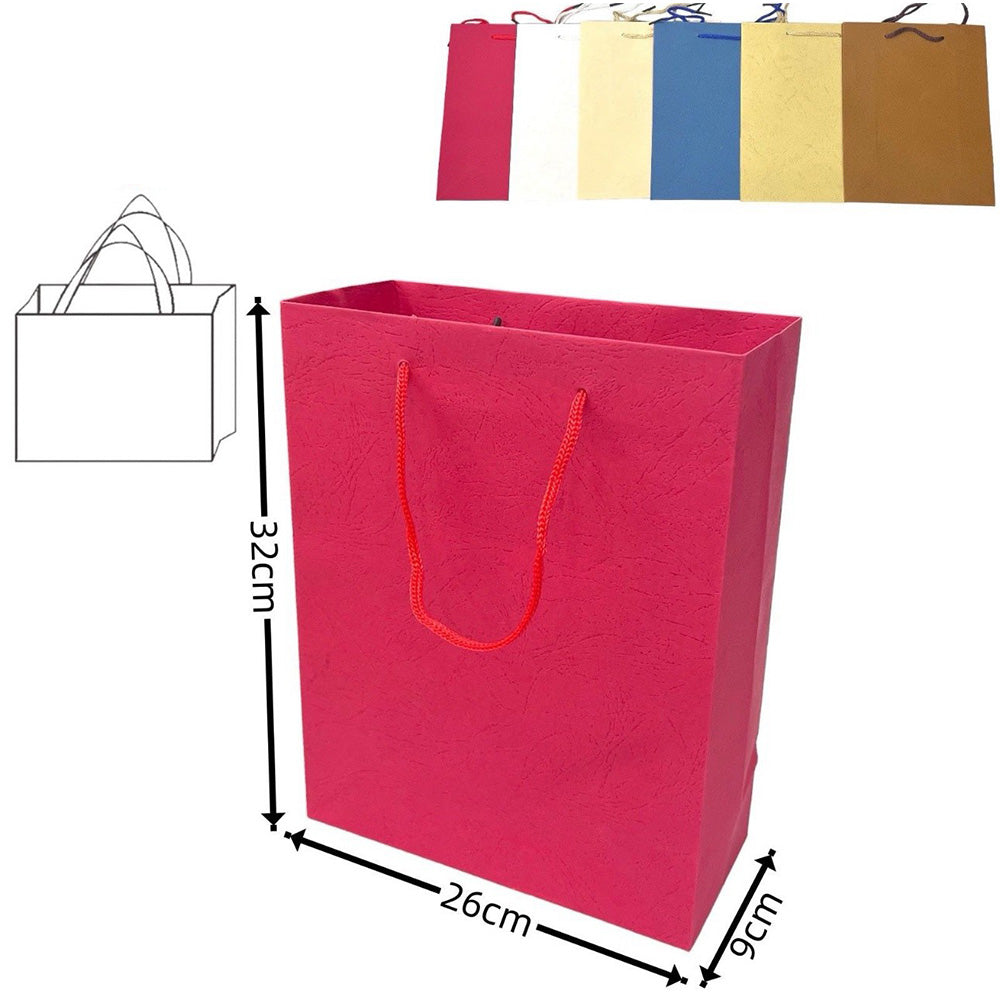 OEMΣακούλα Δώρου Μονόχρωμη Ανάγλυφη 32Χ26Χ 9 εκ 6 Χρώματα - 1 Τμχpapell.gr